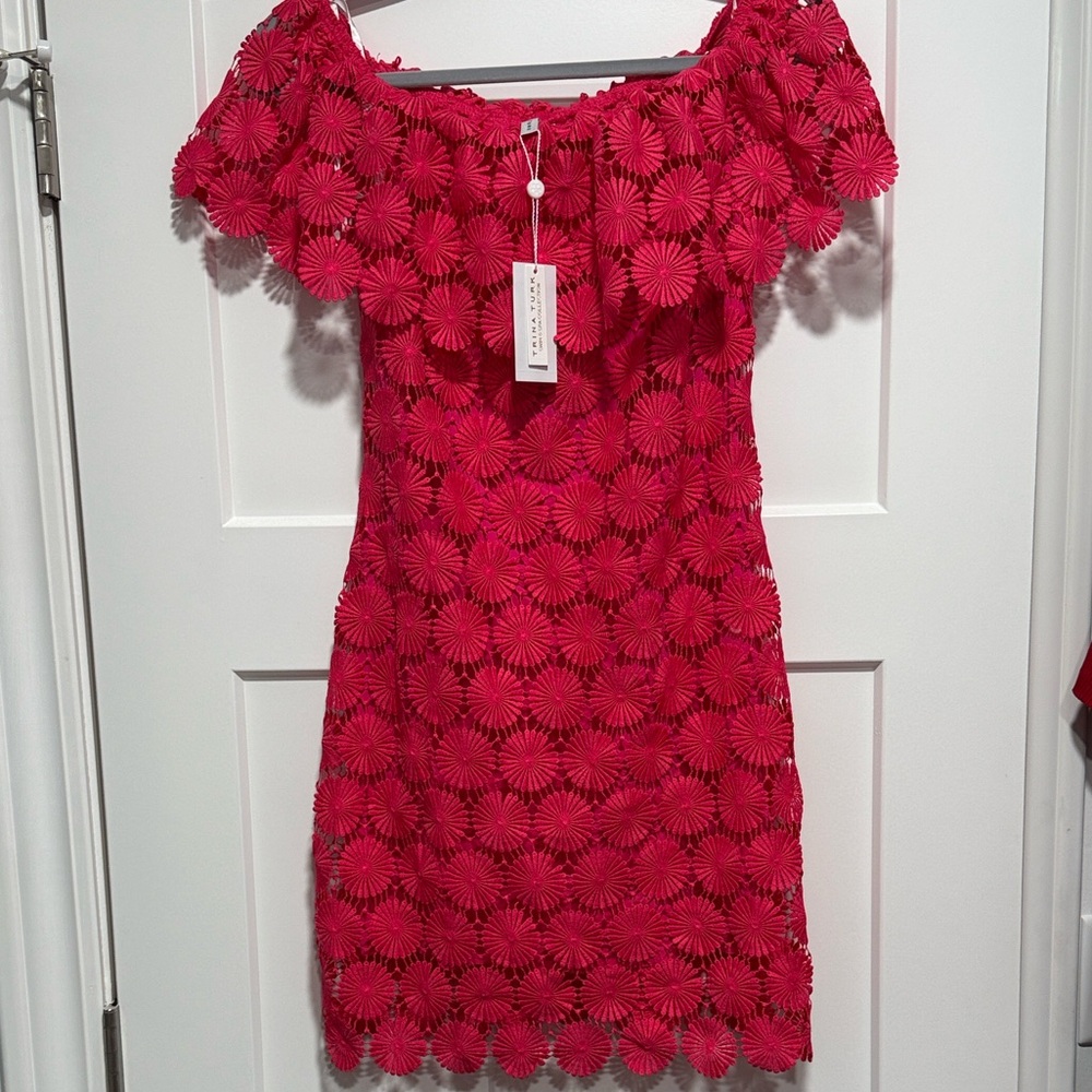 Trina Turk Red Floral Swim Coverup